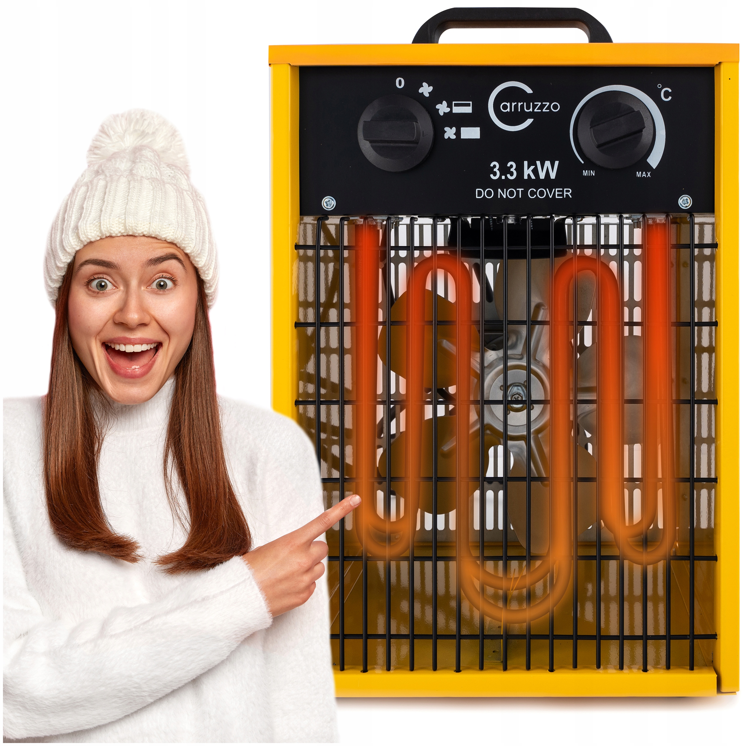 Elektrický ohrievač Carruzzo Ventilátor ohrievač Farelka 3300 W
